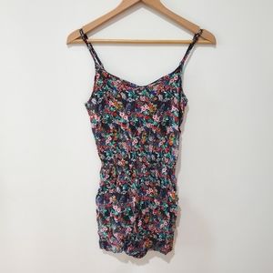 BNWOT H&M divided floral bright colorful criss cross romper jumpsuit